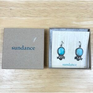 Sundance Catalog Larimar Dangle Earrings Charm Drop BOHO Designer Artisan